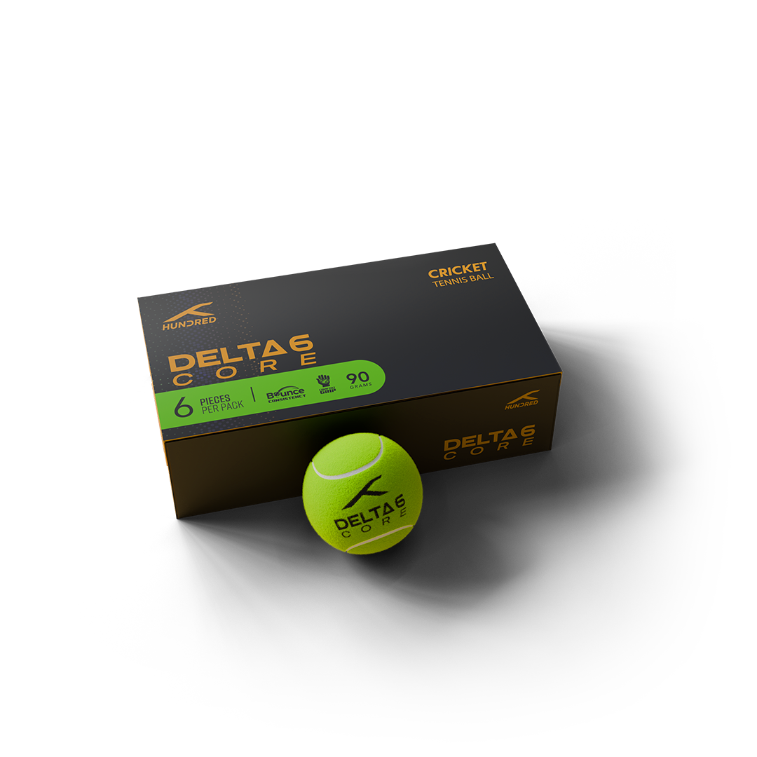 HUNDRED Delta 6 Core Cricket Tennis Ball Box (PACK OF 6) - Green