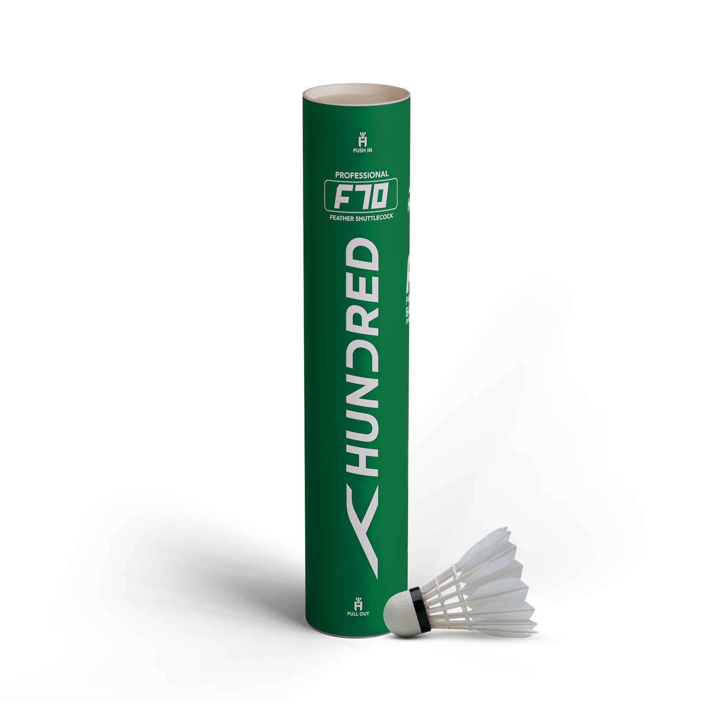 HUNDRED F70 Feather Shuttlecock Box (Pack of 10 shuttles)