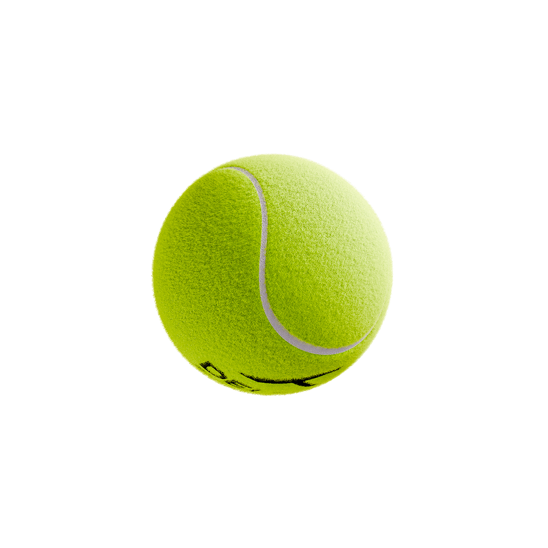 HUNDRED Delta 6 Superlight cricket tennis ball in green colour top view showing seam line and texture
