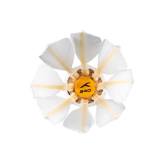 HUNDRED S40 Feather Shuttlecock Box Speed 76 – Pack of 12 Goose Feather Shuttles