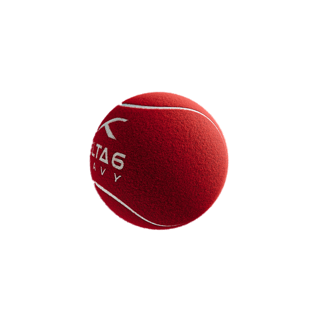 HUNDRED Delta 6 Core Heavy Cricket Tennis Ball Box (PACK OF 6) - Red