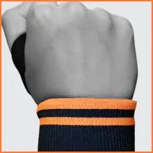 Tynor Wrist Wrap With Thumb Loop - Pair - Black Orange