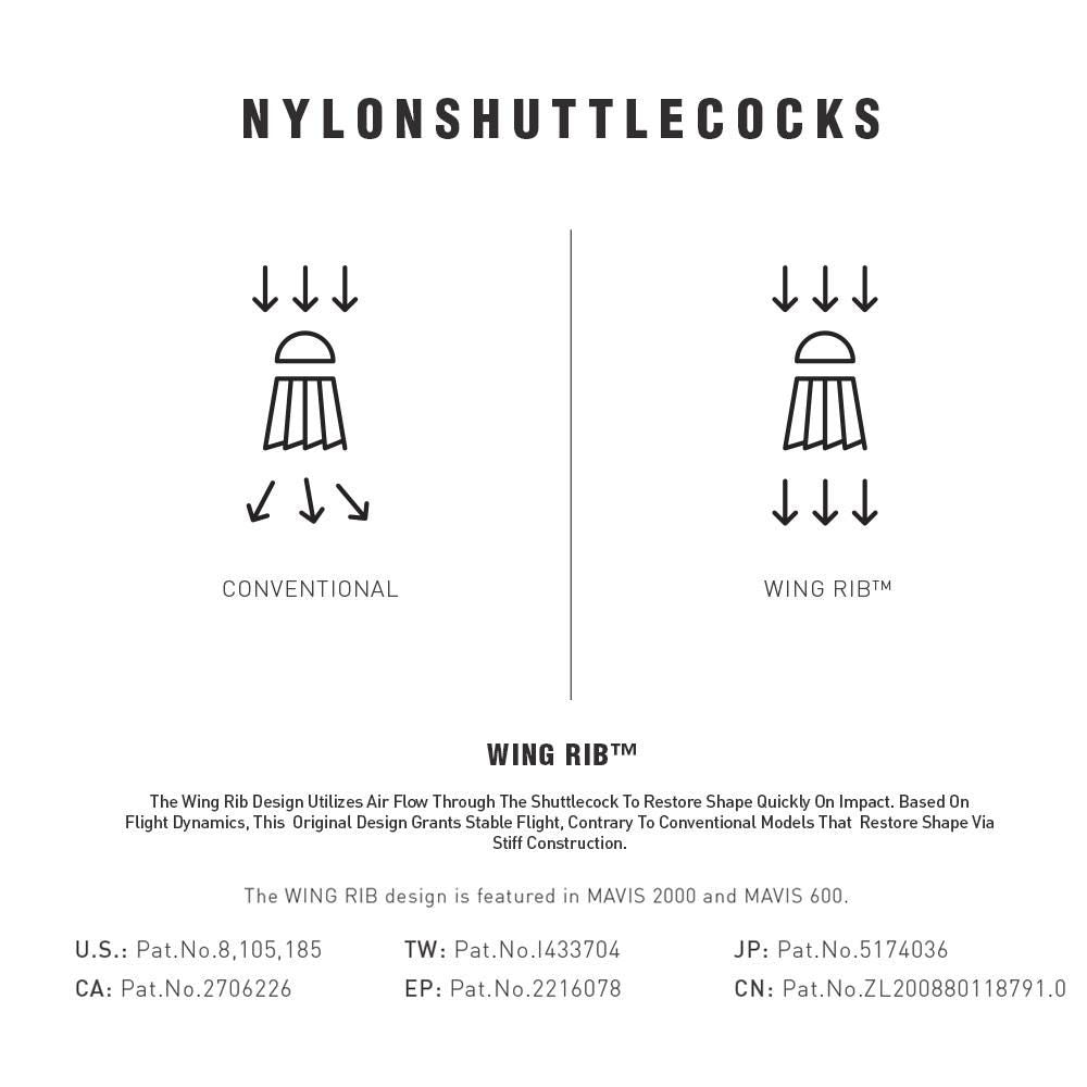 Yonex Mavis 2000 Nylon Badminton Shuttlecock Box, Pack of 6