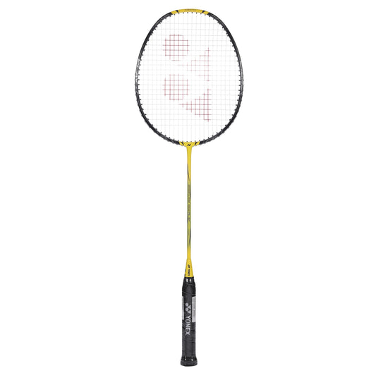 Yonex Nanoflare 1000 Play badminton racket in lightening yellow colour full racket view with string pattern