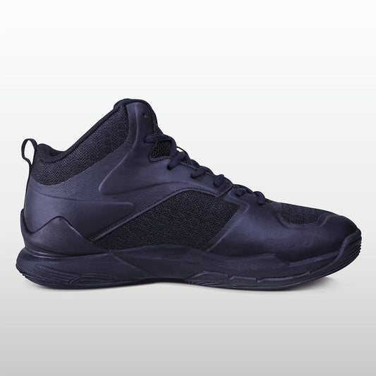 NIVIA Combat 2.0 Basketball Shoes in black colour inner side view showing breathable mesh and sole grip