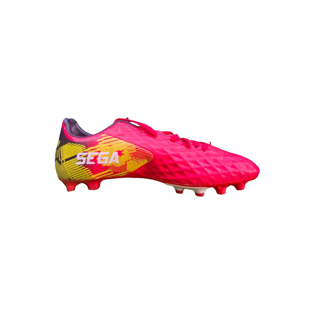 Inner side view of Sega Index Football Shoes featuring geometric texture and lace-up closure for enhanced ball control