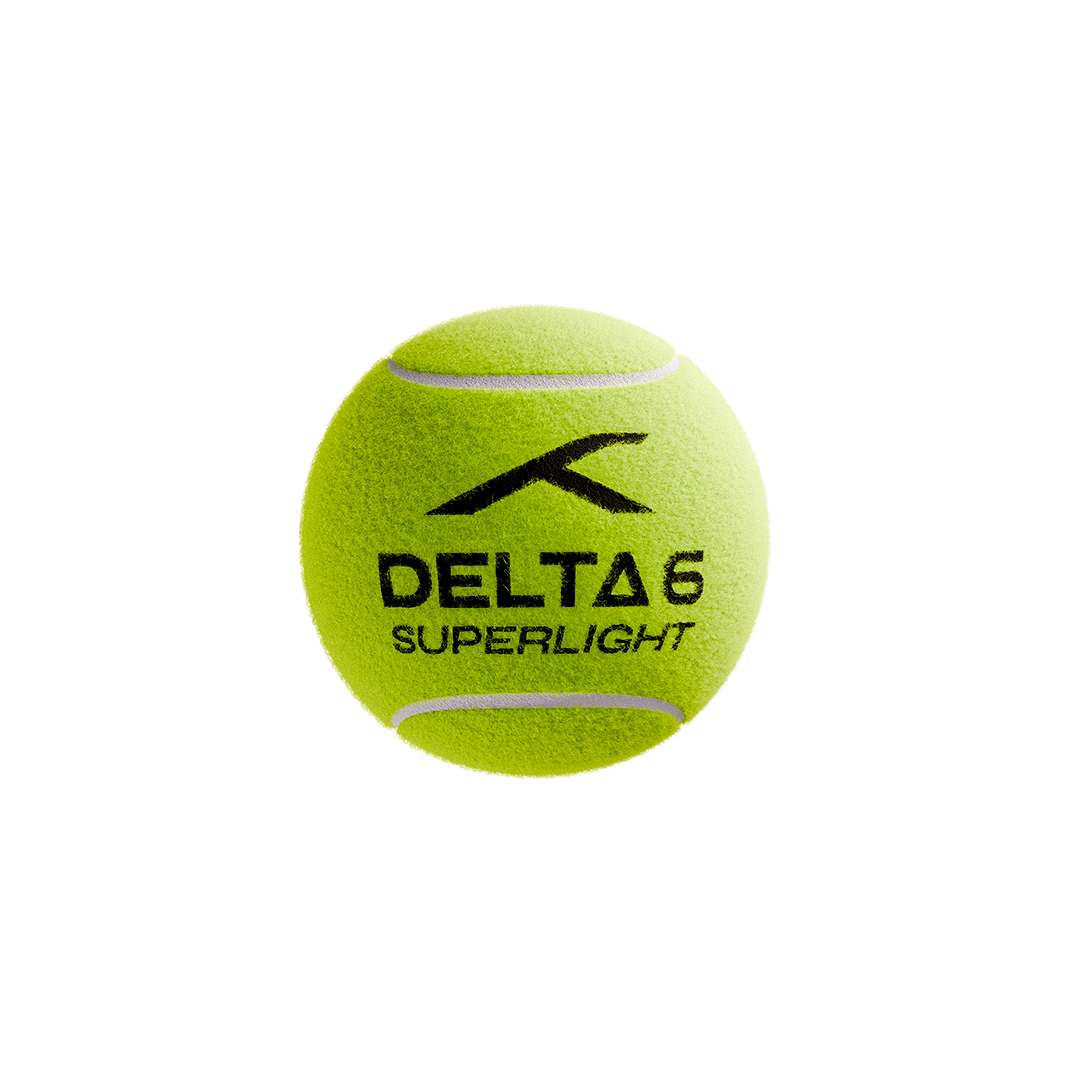 HUNDRED Delta 6 Superlight cricket tennis ball in green colour front view with durable outer felt cover