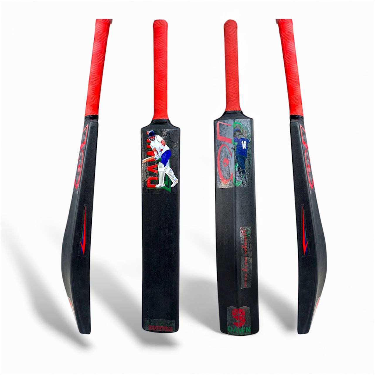 9° Dawn ALL STAR EDITION Plastic Tennis Cricket Bat – Full Size Heavy PVC Bat with Grip for Gully & Tournament Play (White/Black)