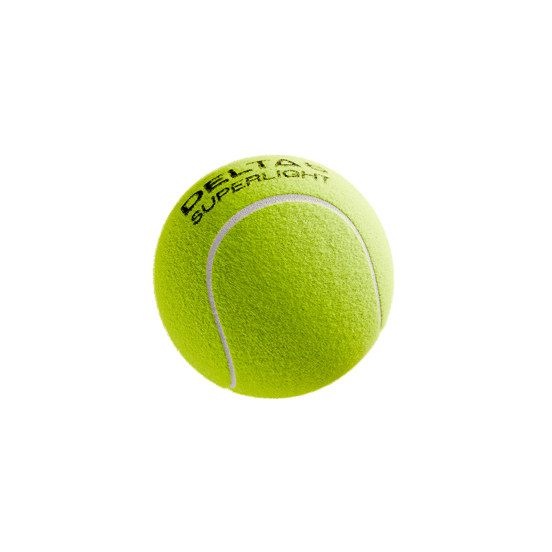 HUNDRED Delta 6 Superlight cricket tennis ball in green colour bottom view showing seam line and texture