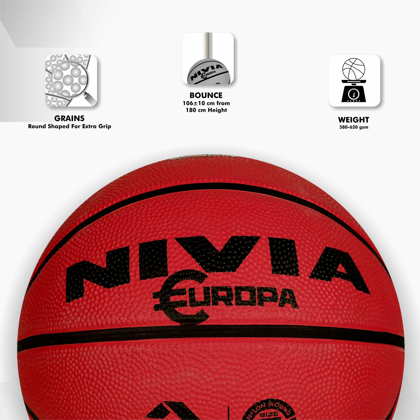 NIVIA Europa Basketball | Size 5 | Beginners & Training