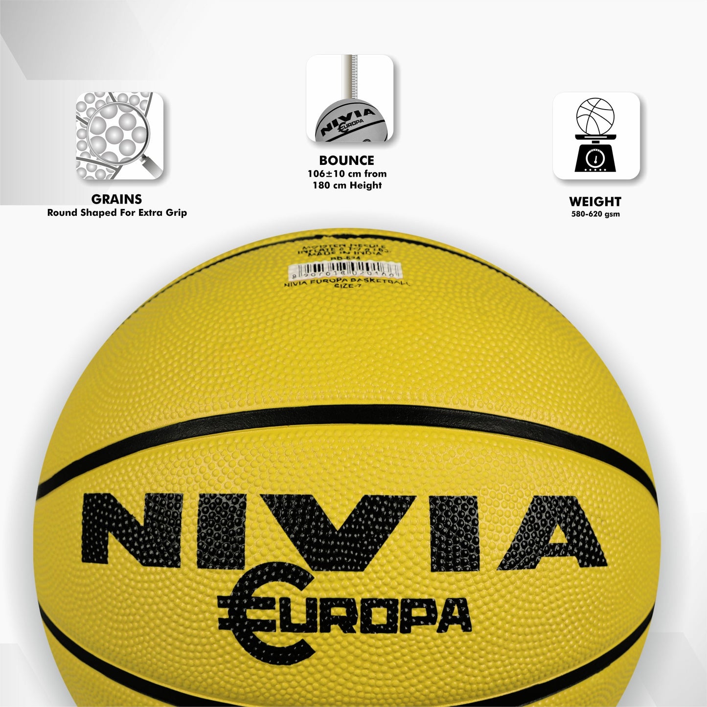 NIVIA Europa Basketball | Size 5 | Beginners & Training