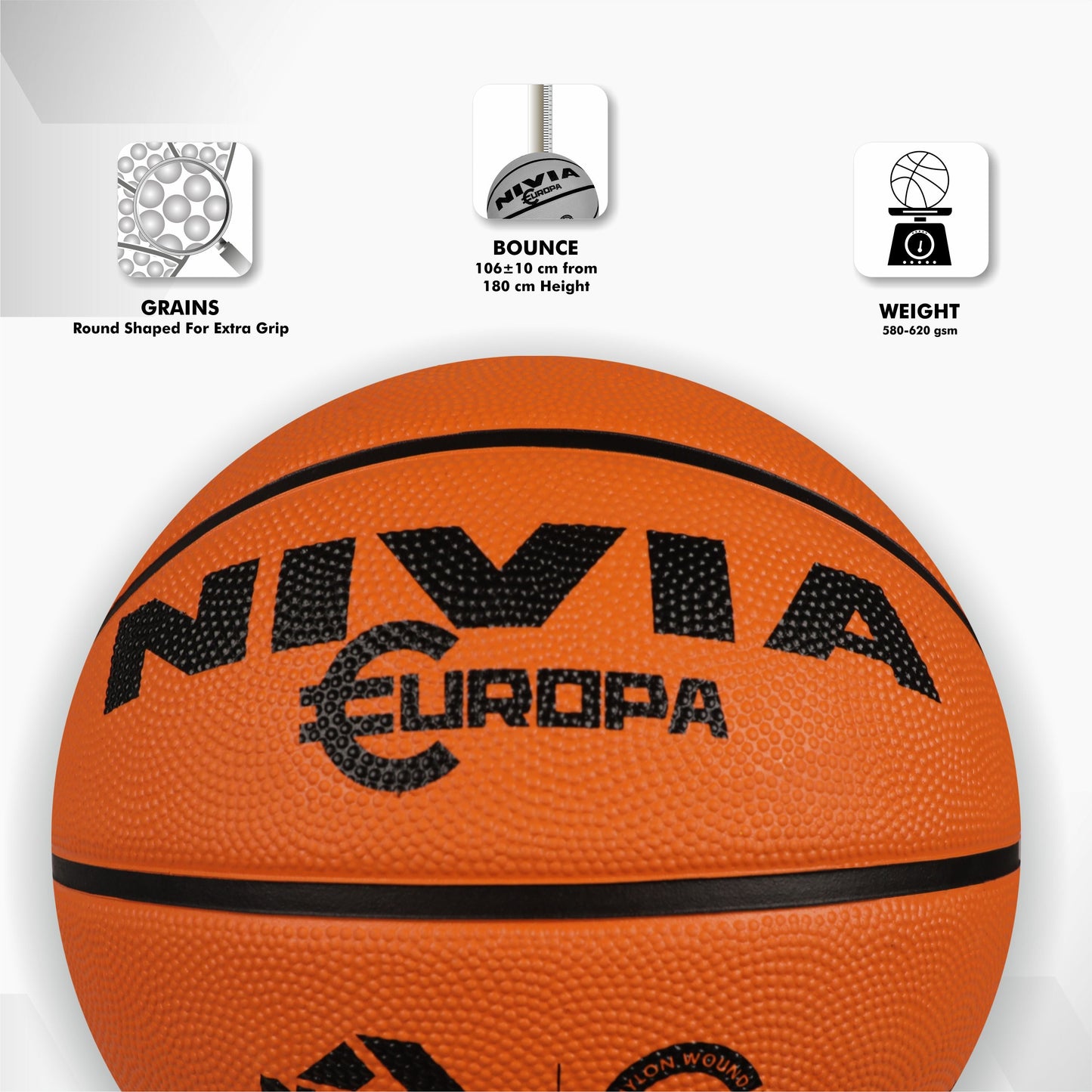 NIVIA Europa Basketball | Size 5 | Beginners & Training