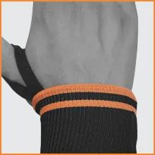 Tynor Wrist Wrap With Thumb Loop - Pair - Black Orange