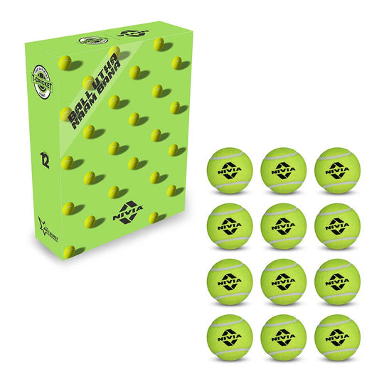 NIVIA Light Cricket Tennis Ball Box (PACK OF 12)