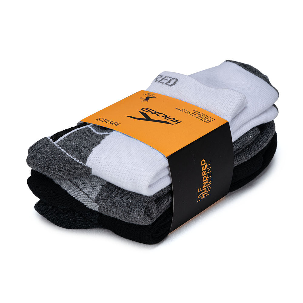 HUNDRED Ace Performance Socks - Assorted - Pack of 3 Pair Socks