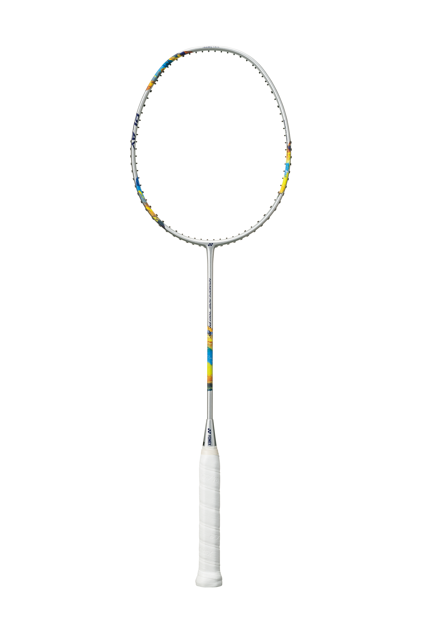 YONEX Nanoflare 700 Play Badminton Racket | Hi-Flex | Strung | Silver/Sky Blue