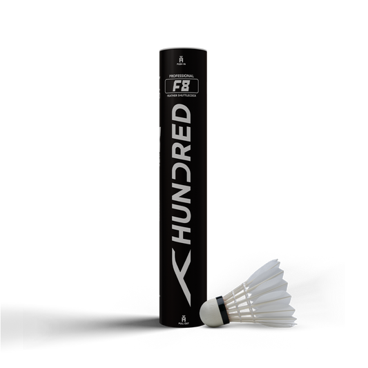 HUNDRED F8 Feather Shuttlecock Box Speed 76 (Pack of 10 shuttles)